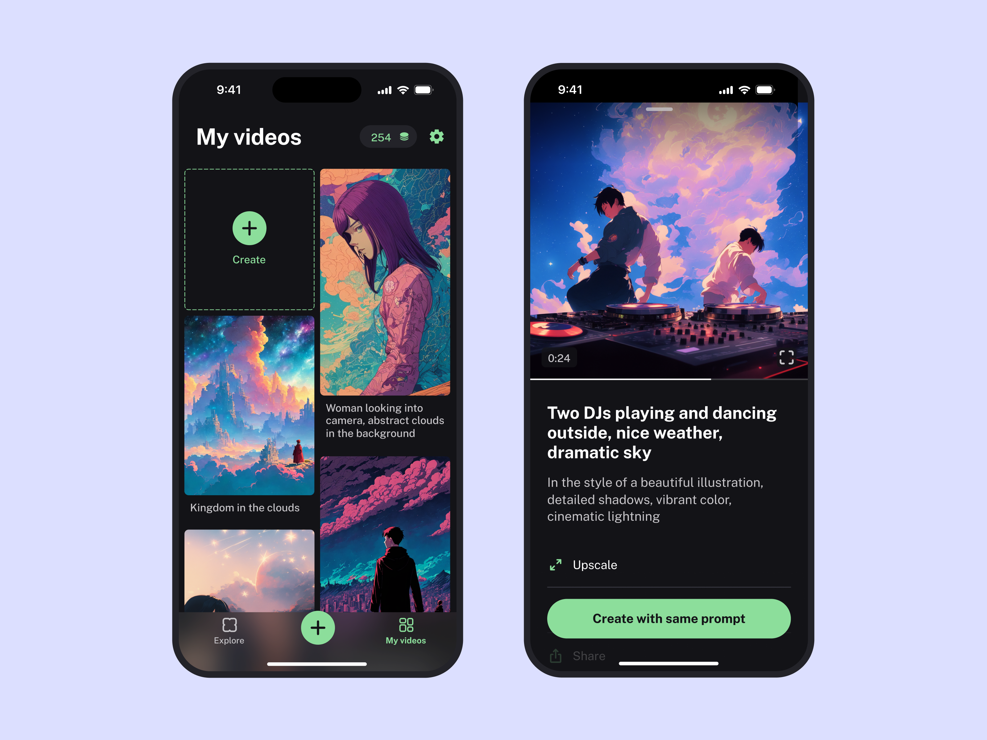 Kaiber – AI Video Generation ai kaiber prompt strv ui video generation