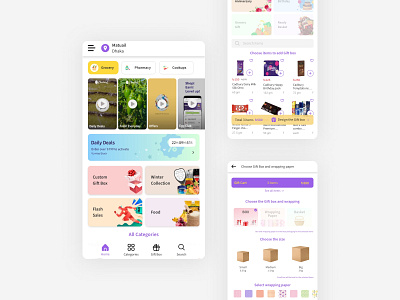 Chaldal Gift Box app box cart checkout design ecommerce gift gift box interface marketplace mobile online online shop order product design shop store ui uiux