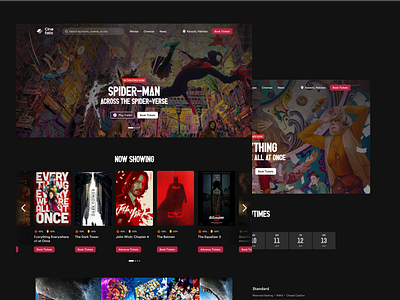 Cinefatic - Book your movie tickets now booking dark landing page movie reservation ui ux web design