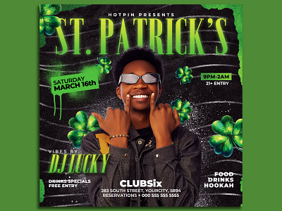 St Patrick’s Day Flyer Template shamrock