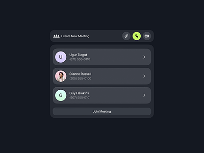 Create New Meeting app design typography ui ux