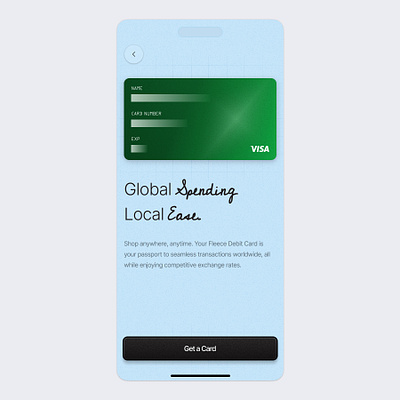 Debit card onboarding. app design banl card debit card design figma financial app onboarding user interface
