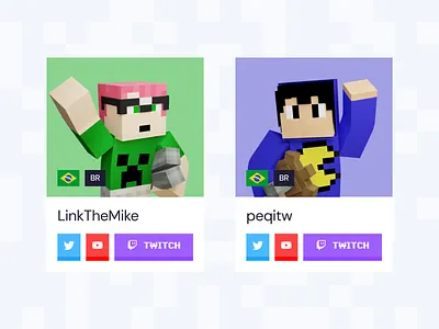 QSMP.co Desktop Member Cards card design desktop figma inspiration minecraft minimal product design qsmp twitch ui ux