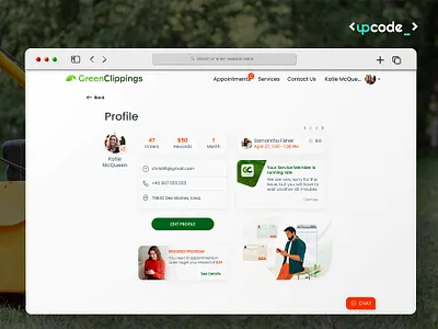 GreenClippings Lawn Care Services uxui design web app web design