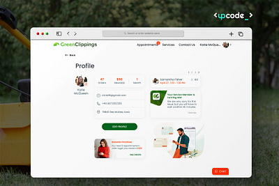 GreenClippings Lawn Care Services uxui design web app web design
