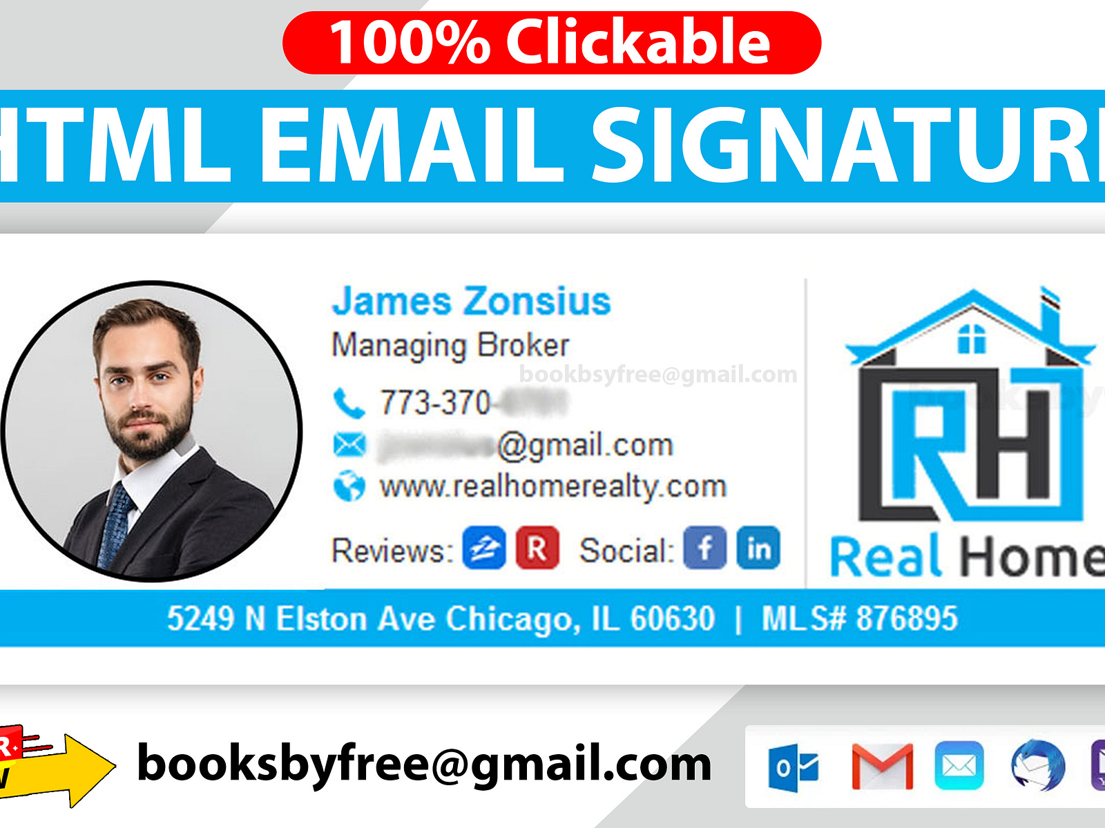 HTML email signature or clickable email signature design by Email ...