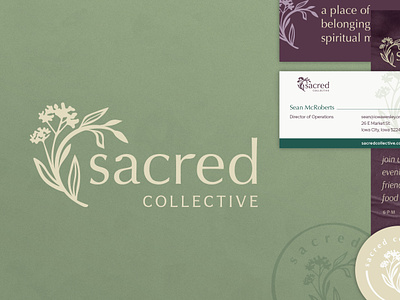 Sacred Collective Brand Identity branding church collective hand drawn iowa milkweed prairie spiritual stamp