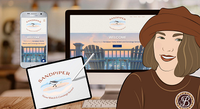 Sandpiper Home Watch Logo and Website branding logo website
