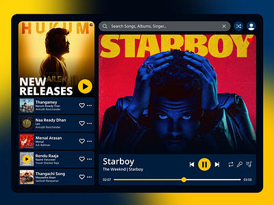 Music Player Web Design application dailyui design figma music music player ui ux web application web design web page