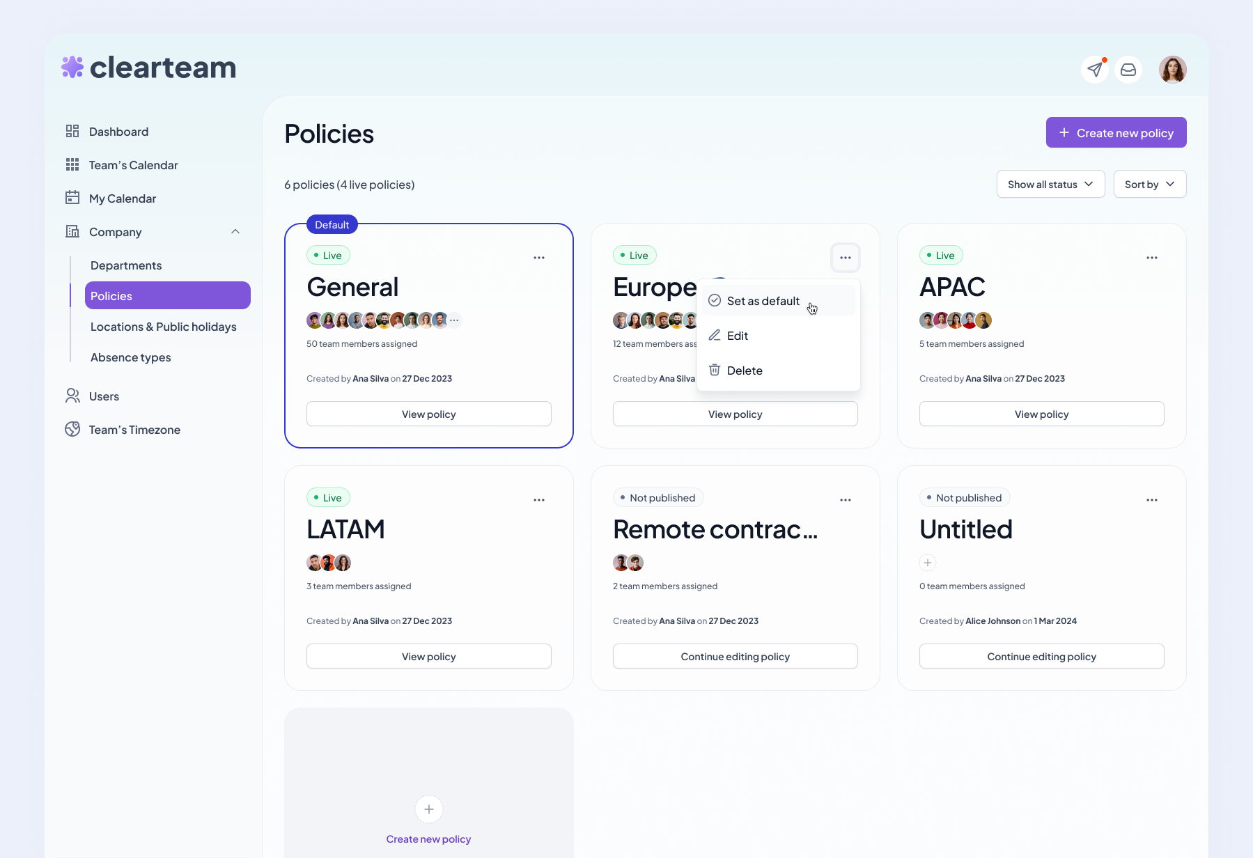 Company policies tile view clean dashboard holiday icon minimalist saas staff ui web webapp