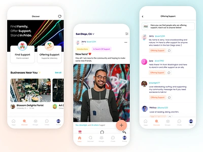 Stand In Pride App app app design branding business directory feed graphic design group group app groups lgbtq messaging mobile design pride social social app ui ux