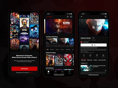 Cinemate - Movie Streaming App 🎬 avatar film streaming app homepage mobile design movie app movie app design movie streaming app movie streaming app design netflix sign in signup