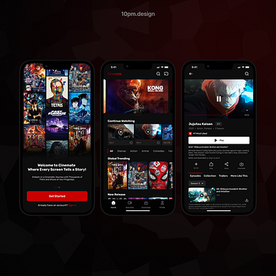 Cinemate - Movie Streaming App 🎬 avatar film streaming app homepage mobile design movie app movie app design movie streaming app movie streaming app design netflix sign in signup