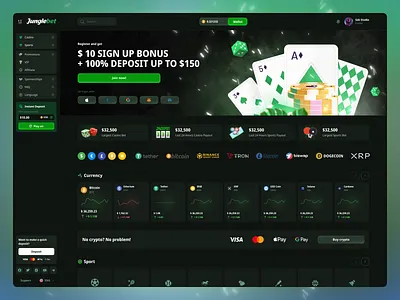 JungleBet - Crypto Casino Platform betting blockchain casino casino development casino games casino home page casino platform crypto crypto casino fairness gambling game gaming igaming online casino sportsbook