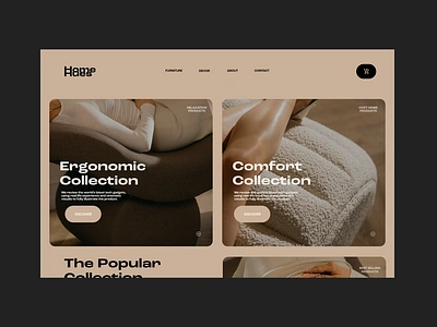 HomeHues Furniture Web Design branding design ecommerce figma furniture store illustration interface minimal shopify typography ui ux web design webflow website womens