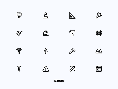 Construction Icon Set app icons construction flat icons icon icon pack icon set iconography iconpack icons iconset illustration line icons tools