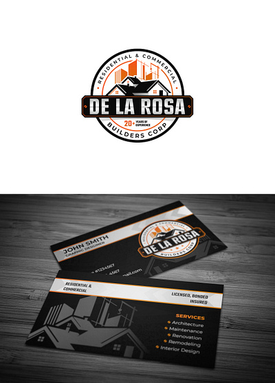 De La Rosa Builders Corp Logo & Business Card