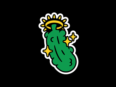 Golden Pickle Pickleball Club crown cucumber illustration padel pickle pickleball