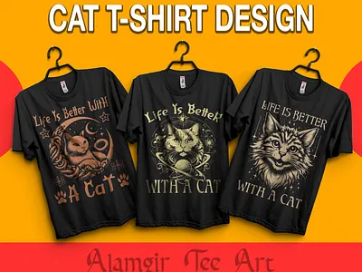 Awesome cat t-shirt design alamgir tee art cat cat t shirt cat t shirt design dog fashion