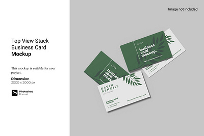 Top View Stack Business Card Mockup display