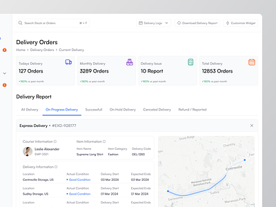 Cureer - Admin Delivery Dashboard admin admin dashboard admin delivery dashboard delivery delivery dashboard delivery management delivery tracking design package delivery package tracking parcel tracking product design route tracker saas tracker tracking ui ui design uiux