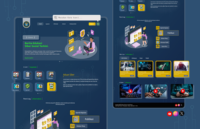 Design Landing page BSSN Cyber cyber figma frontend graphic design illustration ui ux