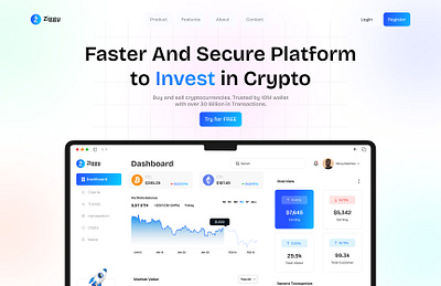 Ziggy Crypto Landing Page crypto landing landingpage productdesign ui uidseign uxdesign website