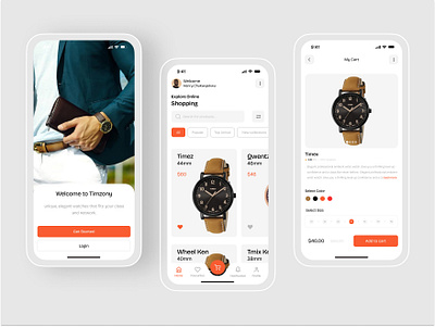 Timzony E-commerce Wristwatch UI Design app e commerce interface productdesign sales ui uidesign uxdesign wristwatch