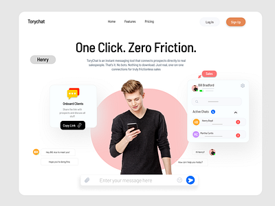 Chat App Landing Page Ui design interface landing landing page landing page ux ui design landingpage ui landings minimal ui uiux ux web web designer web interface webpage website design websites webui webui design