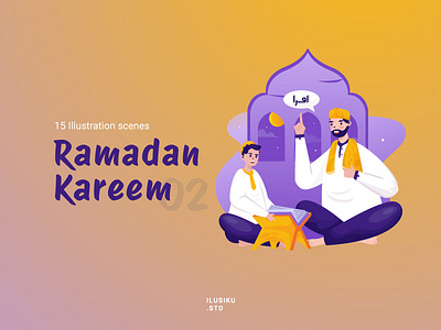 Islamic Ramadan Illustration Set cartoon character design fasting day flat graphic design illustration islamic muslim ramadan kareem ramadhan religion religious ui vector