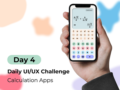 Calculation Apps - Daily UI/UX Challenge (Day 4) app calculation calculator colorfull dailyui mobile pastel