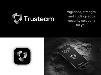 Trusteam Logo abstract app logo brand identity branding business company creative graphic design guard logo logo logo design logo designer modern logo power privacy protection safe security logo shield