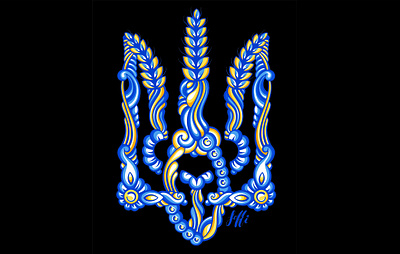 Ukrainian Herb abstract blue yellow branding colourful design doodle doodling gentle graphic design herb illustration pattern ukraine ukrainian vector vector doodle yellow blue