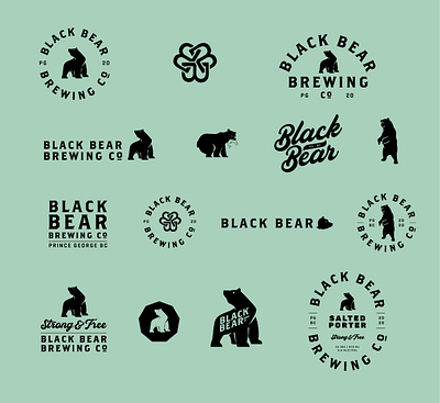 Black Bear Brewing bear beer branding logo