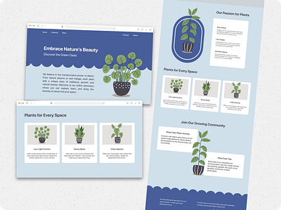 Landing Page - Plant Shop card design landing page plants ui web design