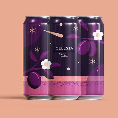 Born Brewing Co - Celesta beer illustration packaging