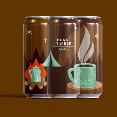 Born Brewing Co - Burnt Timbre beer illustration packaging