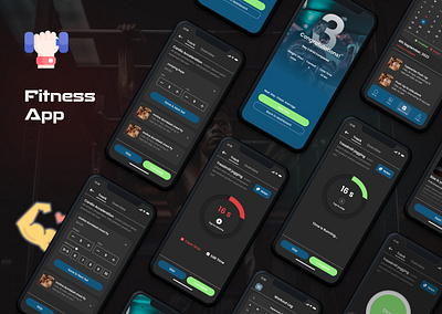 Fitness UI/UX app branding design fitness graphic design illustration landing page ui ux