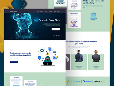 CYBER SECURITY || Landing Page Exploration attack computer safety cyber protection cybersecurity data privacy defend encryption hacker home page landing page product protection security shield ui design ux design vpn web web page website