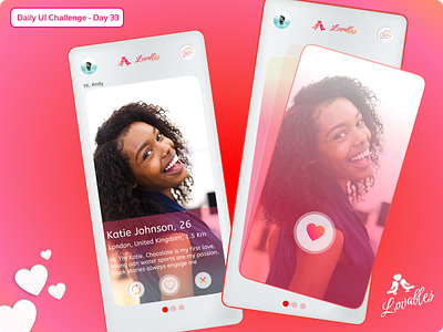 Daily UI Challenge # 33 - Dating App Interface branding daily ui challenge daily ui challenge 33 dating app design graphic design hype 4 academy illustration ui ux ux design