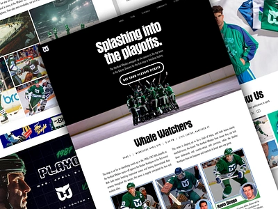 Hartford Whalers (1987) 80s design hartford hockey homepage landing page nhl typography ui uiux vintage web design whalers