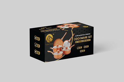 COOKWARE SET Box Design For Amazon Product amazon packaging branding design graphic design illustration packaging packaging design