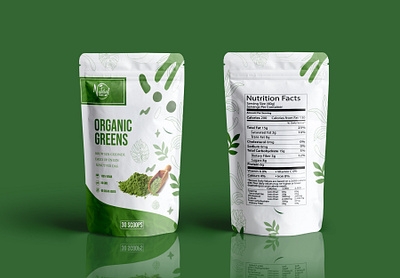 Organic Greens Pouch Packaging Design amazon box amazon packaging branding design graphic design illustration logo packaging design vector