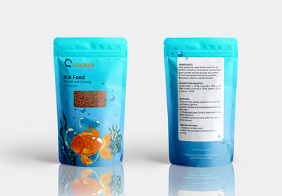 Koi Food Pouch Packaging Design amazon box amazon packaging branding design graphic design illustration packaging design