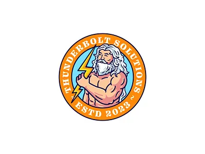 Zeus logo branding cartoon character god logo greece greekgod lightning mascot mytology vector zeus zeus logo
