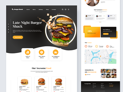 Burger Shack | Burger Restaurant Landing Page 🍔 branding design graphic design high fidelity design landing landing page design ui user interface design ux design