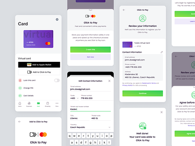Twisto - Click to Pay address app bnpl card click to pay finance fintech light light layout light ui mastercard mobile app modals product design twisto ui wallet