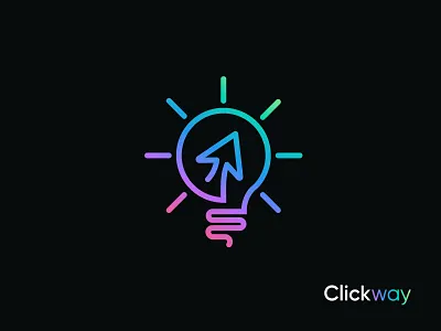 ClickWay, logo design, creative logo blub logo brainstrom brand identity bright logo click click logo collaboration logo creative logo fintech logo idea logo logo design logos logotypo plan logo productivity platfrom team work logo unique logo