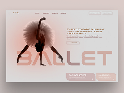 TFN BALLET SCHOOL dance figma graphic design landingpage school ui ux web web app web design website