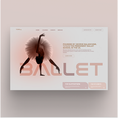 TFN BALLET SCHOOL dance figma graphic design landingpage school ui ux web web app web design website